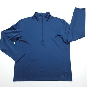 REI Pullover Men XL Blue 1/4 Zip Base Layer Long Sleeve‎ Polartec Mock Neck